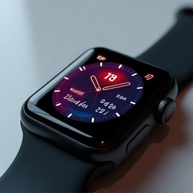 Smartwatch showing health metrics.